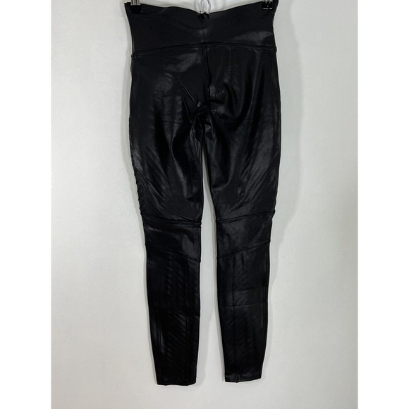 NEW Spanx Faux Leather Leggings Quilted "Very Black" Size Small - Picture 6 of 9
